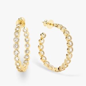 Gold Crystal Hoop Earrings